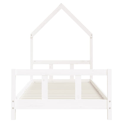 Kids Bed Frame White 90x200 cm Solid Wood Pine