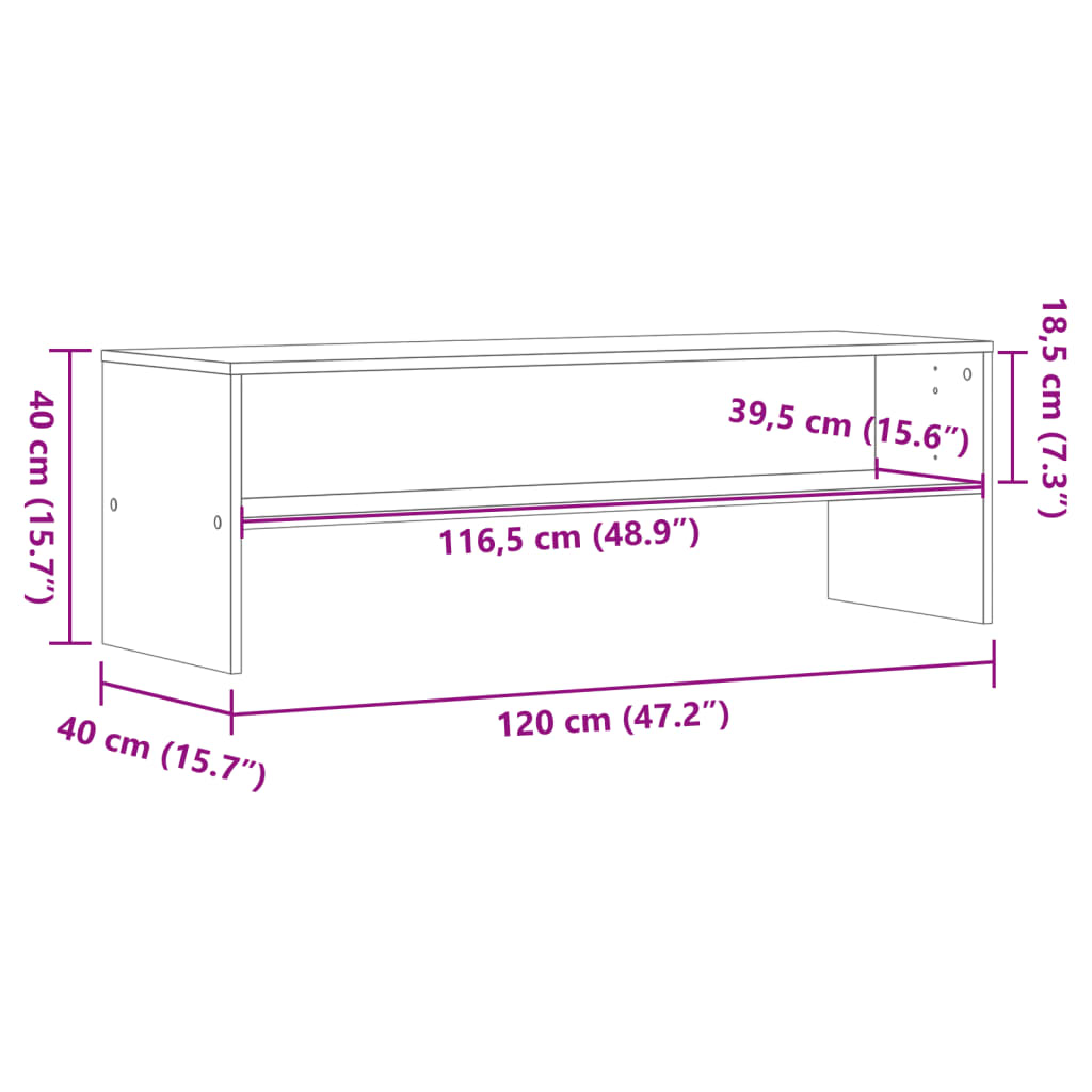 TV Cabinet Brown Oak 120x40x40 cm Engineered Wood