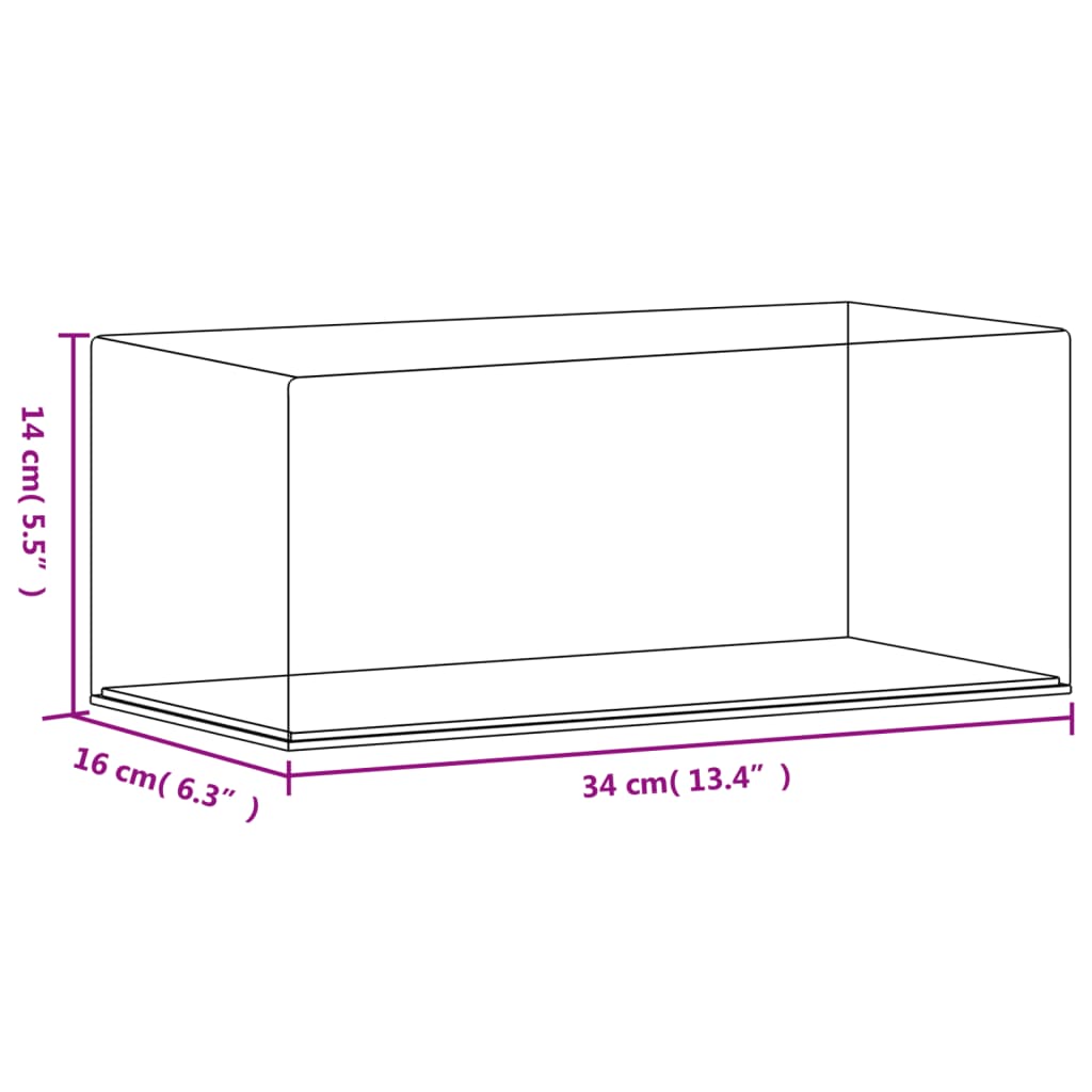 Display Box Transparent 34x16x14 cm Acrylic