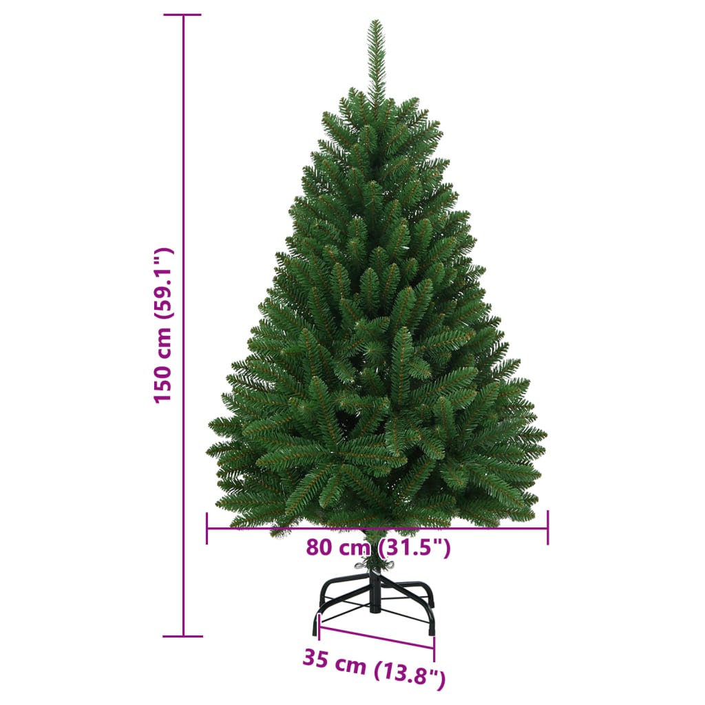 Artificial Hinged Christmas Tree with Stand Green 150 cm