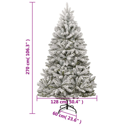 Artificial Hinged Christmas Tree with Flocked Snow 270 cm