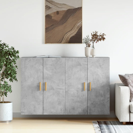 Wall Mounted Cabinets 2 pcs Concrete Grey Engineered Wood