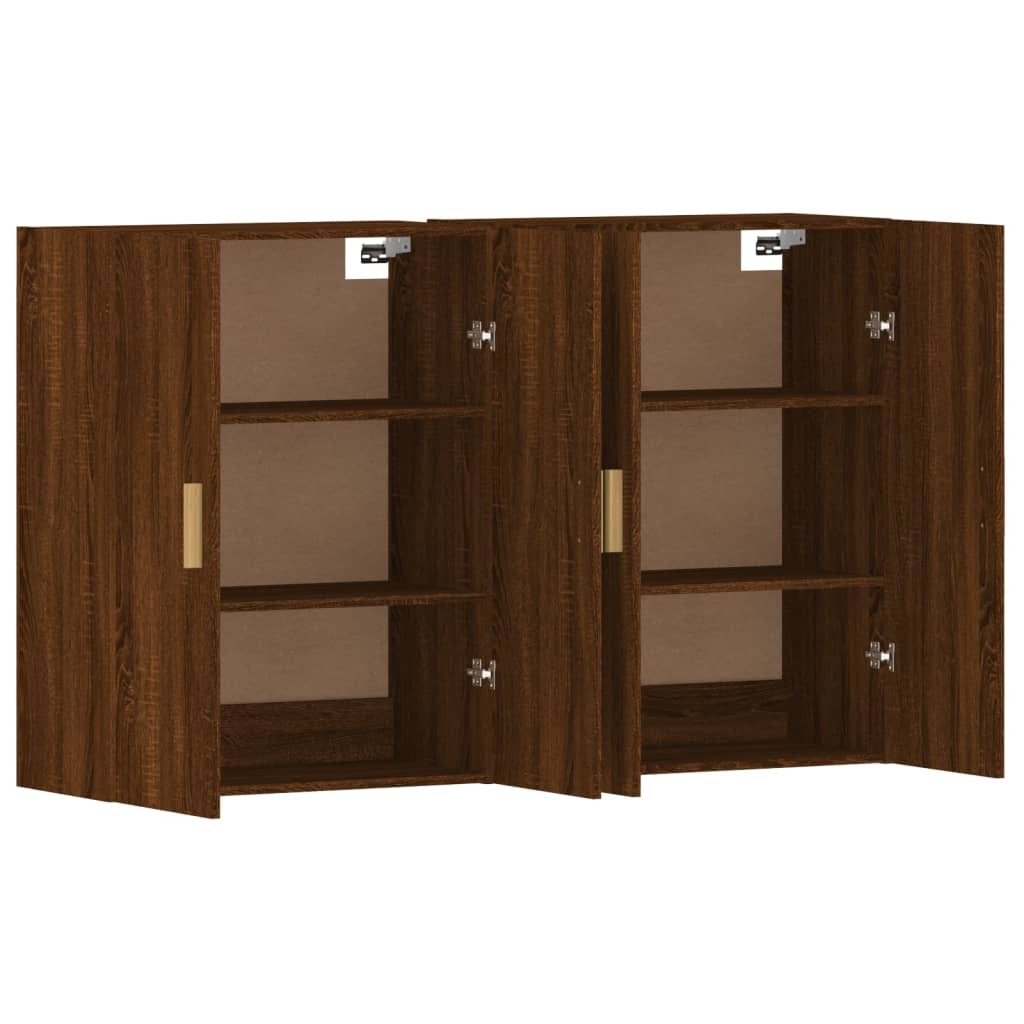 Wall Mounted Cabinets 2 pcs Brown Oak Engineered Wood