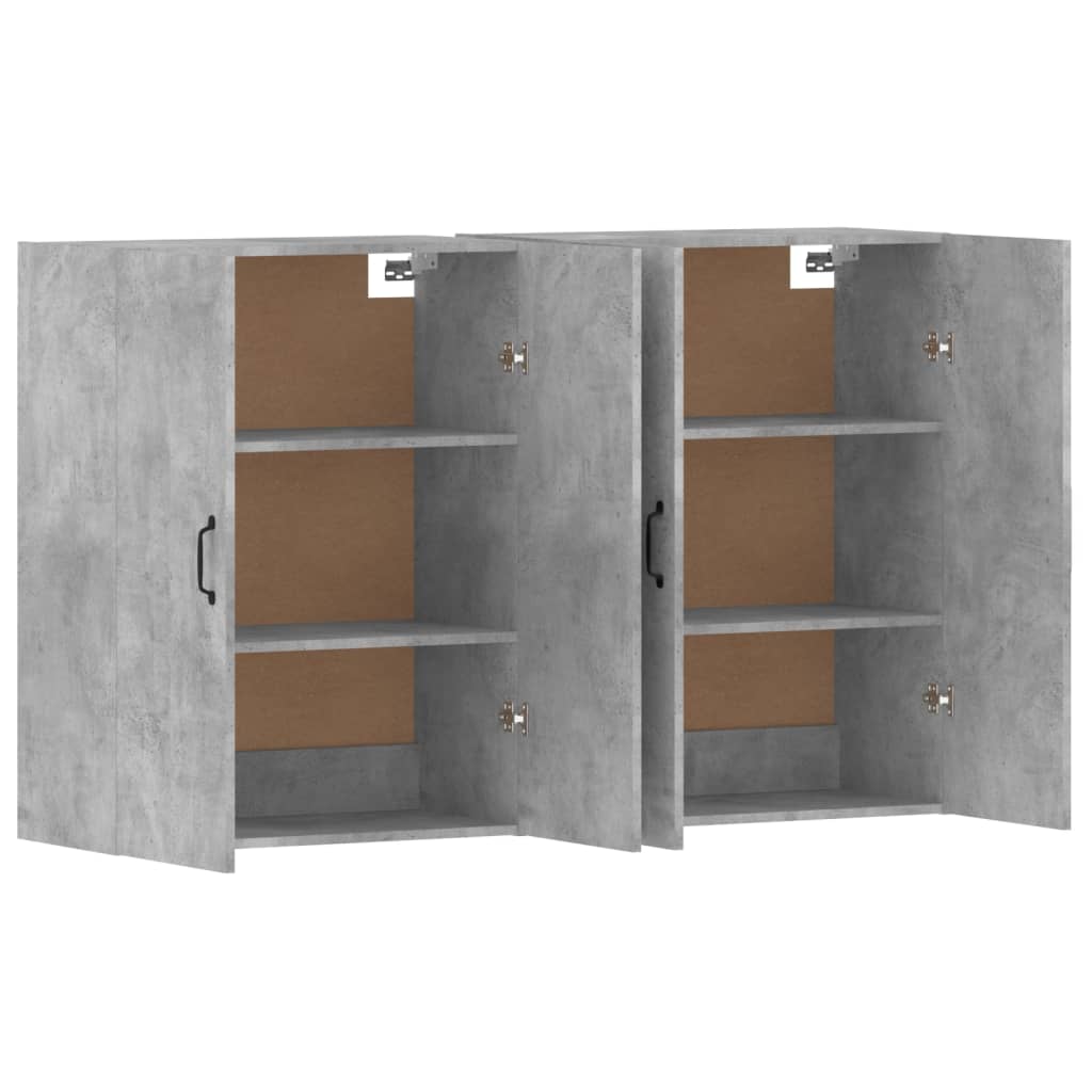 Wall Mounted Cabinets 2 pcs Concrete Grey Engineered Wood