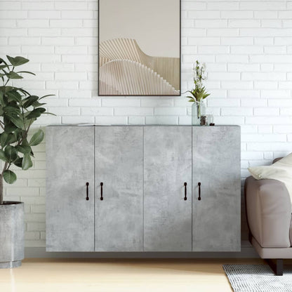 Wall Mounted Cabinets 2 pcs Concrete Grey Engineered Wood