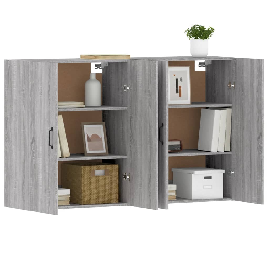 Wall Mounted Cabinets 2 pcs Grey Sonoma Engineered Wood