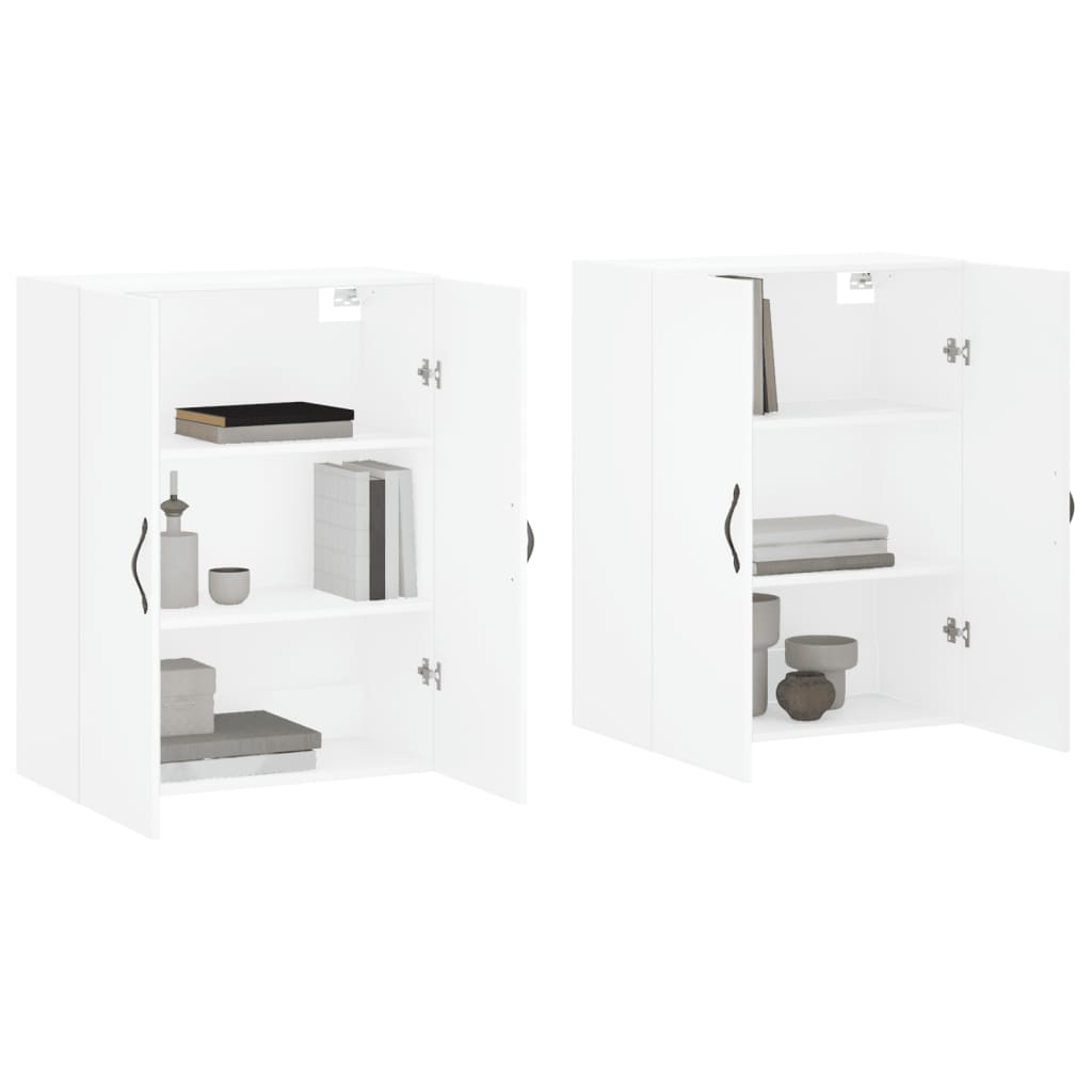 Wall Mounted Cabinets 2 pcs White Engineered Wood