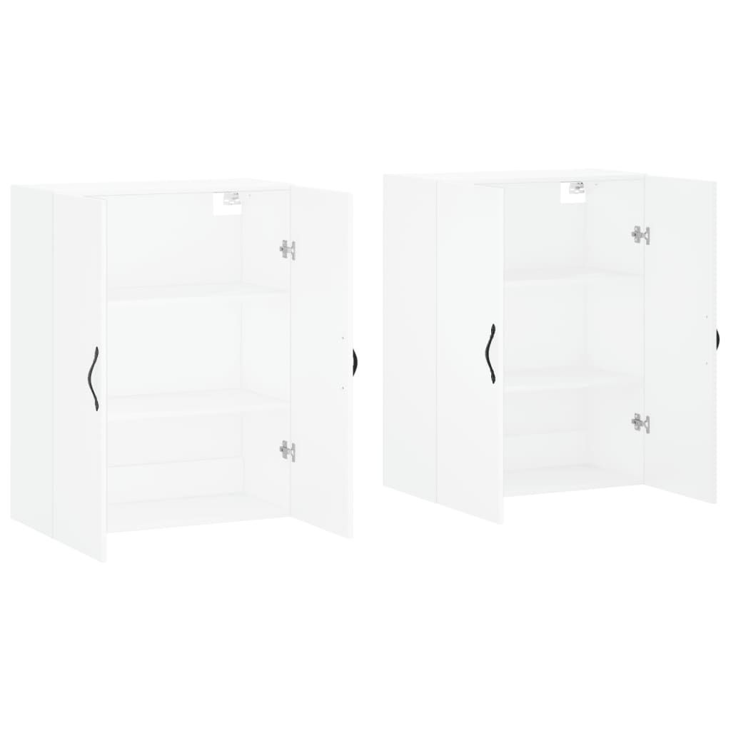 Wall Mounted Cabinets 2 pcs White Engineered Wood