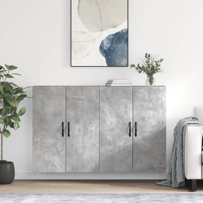 Wall Mounted Cabinets 2 pcs Concrete Grey Engineered Wood