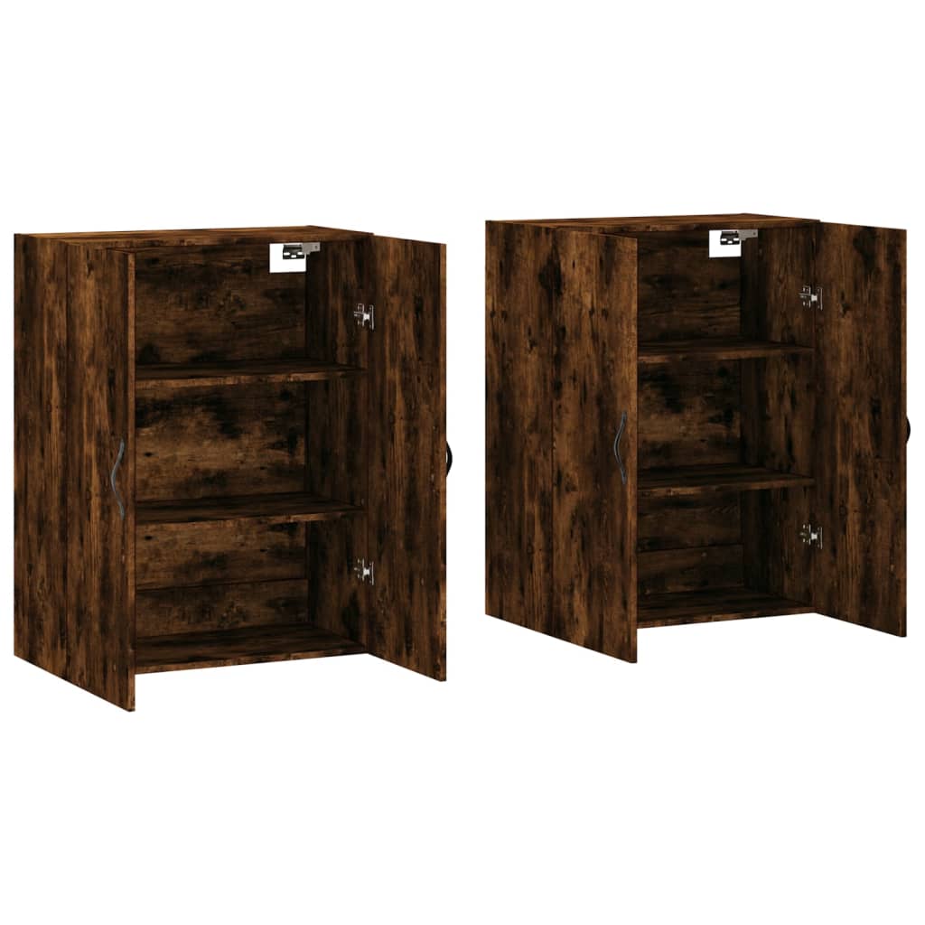 Wall Mounted Cabinets 2 pcs Smoked Oak Engineered Wood