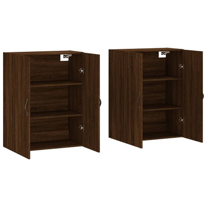 Wall Mounted Cabinets 2 pcs Brown Oak Engineered Wood