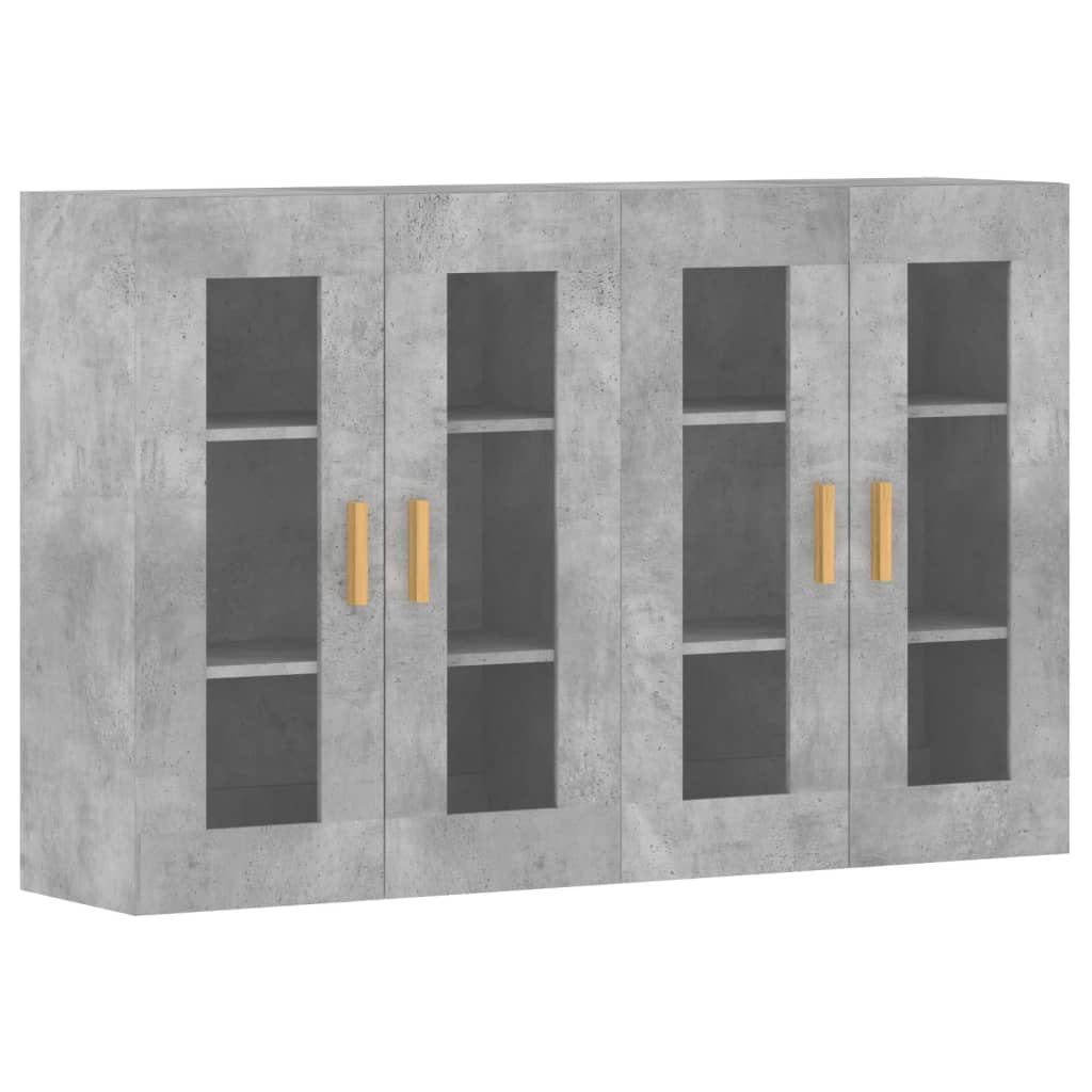 Wall Mounted Cabinets 2 pcs Concrete Grey Engineered Wood