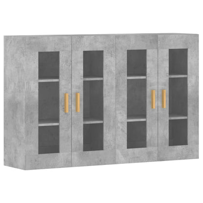 Wall Mounted Cabinets 2 pcs Concrete Grey Engineered Wood