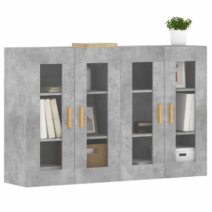 Wall Mounted Cabinets 2 pcs Concrete Grey Engineered Wood