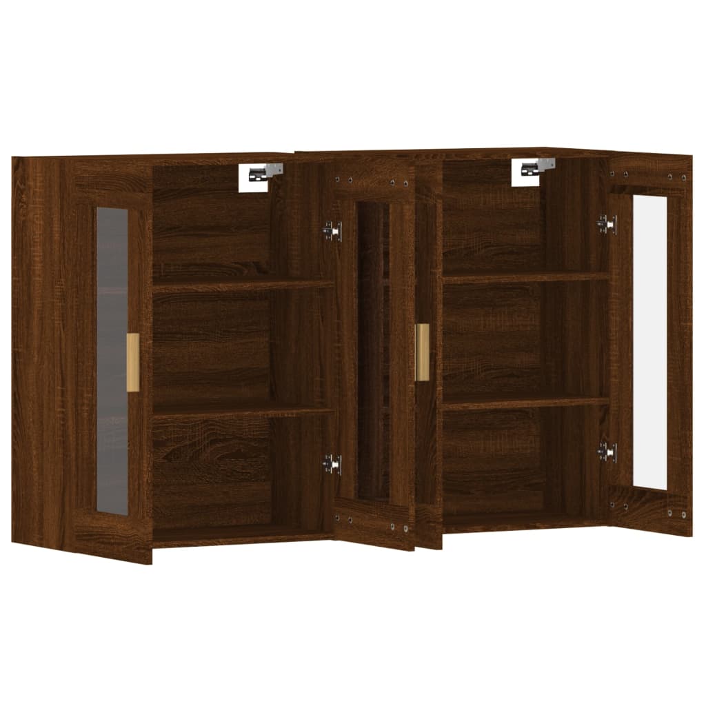 Wall Mounted Cabinets 2 pcs Brown Oak Engineered Wood