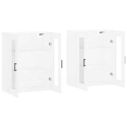 Wall Mounted Cabinets 2 pcs White Engineered Wood