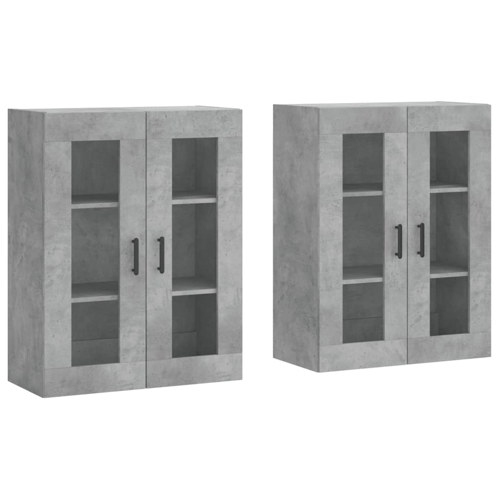 Wall Mounted Cabinets 2 pcs Concrete Grey Engineered Wood