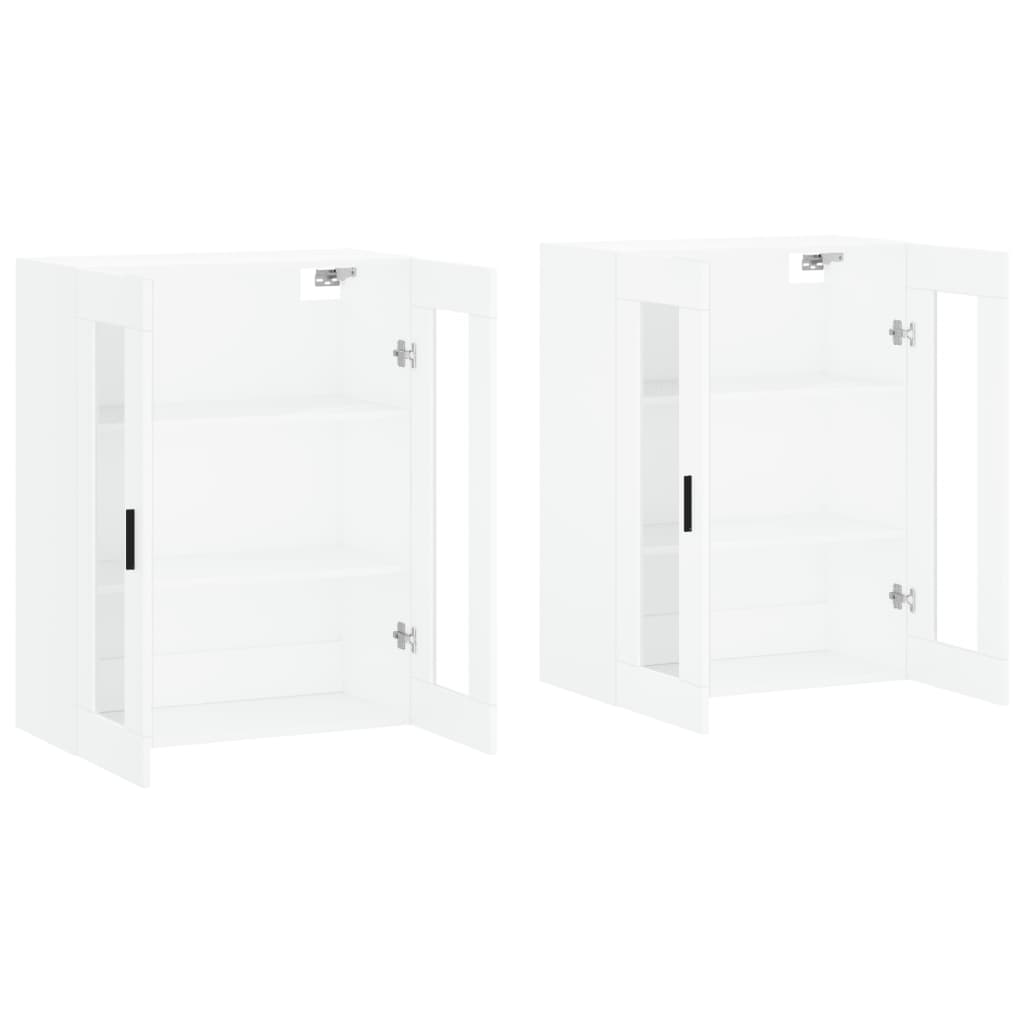 Wall Mounted Cabinets 2 pcs White Engineered Wood