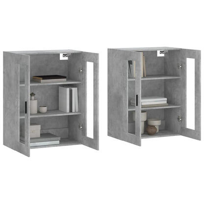 Wall Mounted Cabinets 2 pcs Concrete Grey Engineered Wood