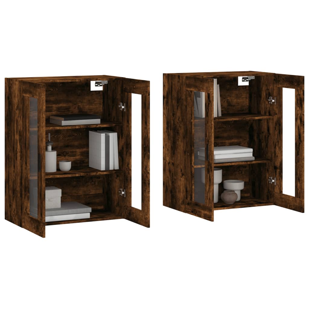 Wall Mounted Cabinets 2 pcs Smoked Oak Engineered Wood