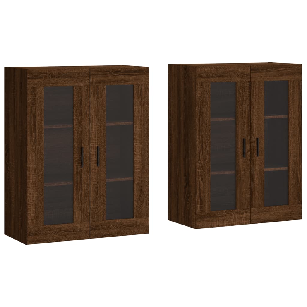 Wall Mounted Cabinets 2 pcs Brown Oak Engineered Wood