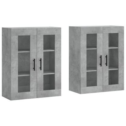 Wall Mounted Cabinets 2 pcs Concrete Grey Engineered Wood