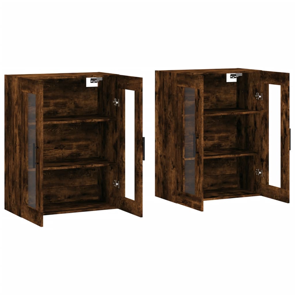 Wall Mounted Cabinets 2 pcs Smoked Oak Engineered Wood