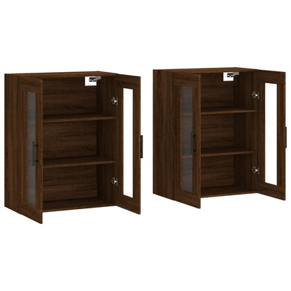 Wall Mounted Cabinets 2 pcs Brown Oak Engineered Wood