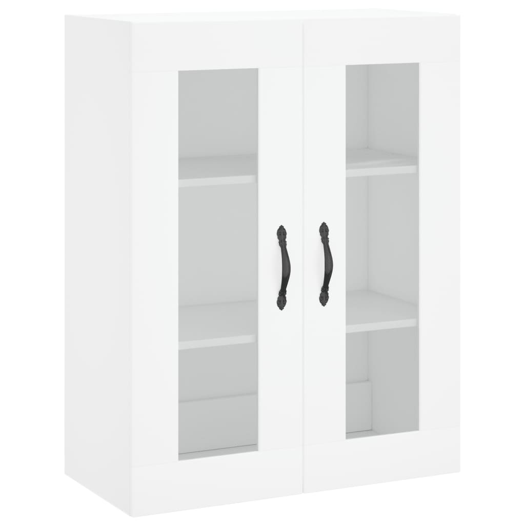 Wall Mounted Cabinets 2 pcs High Gloss White Engineered Wood