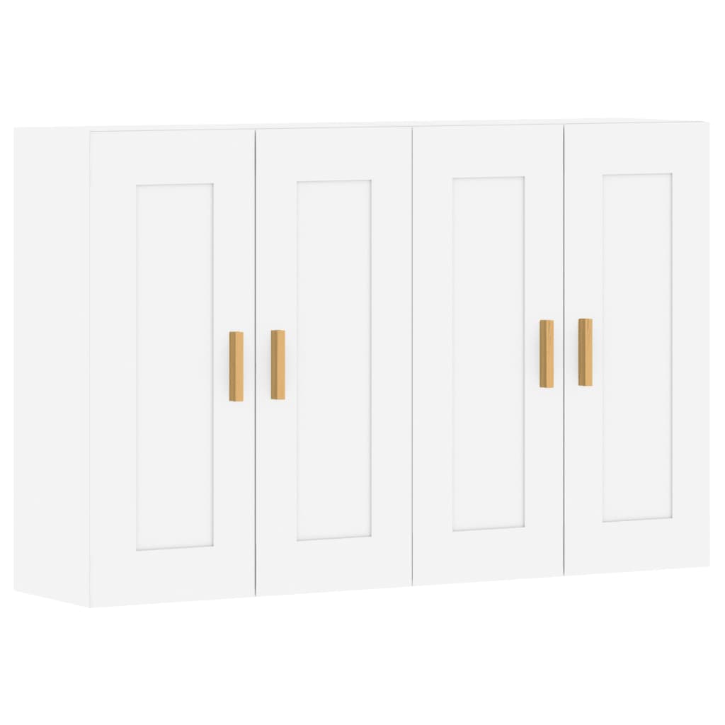 Wall Mounted Cabinets 2 pcs White Engineered Wood