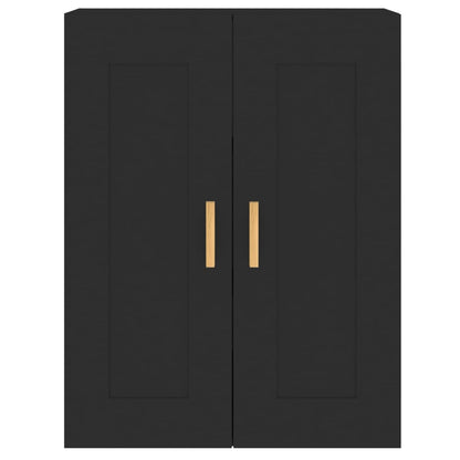 Wall Mounted Cabinets 2 pcs Black Engineered Wood