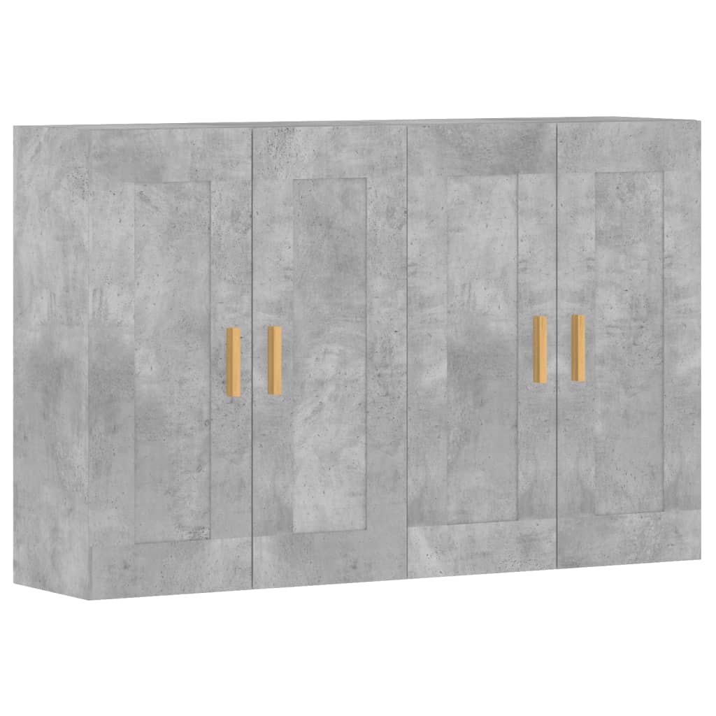 Wall Mounted Cabinets 2 pcs Concrete Grey Engineered Wood