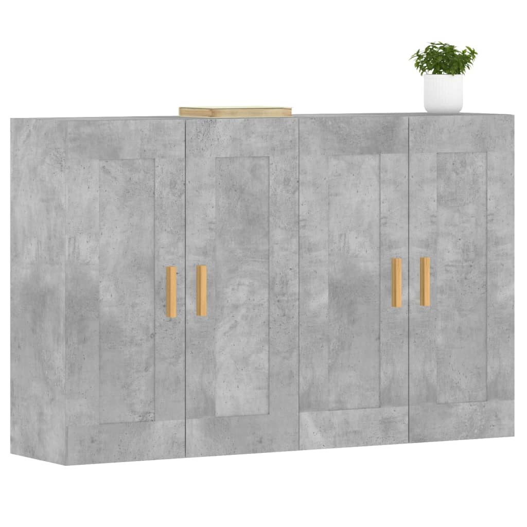 Wall Mounted Cabinets 2 pcs Concrete Grey Engineered Wood