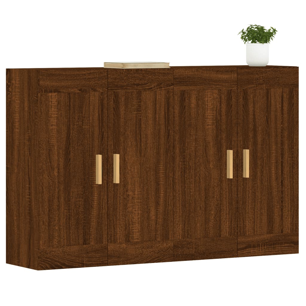 Wall Mounted Cabinets 2 pcs Brown Oak Engineered Wood