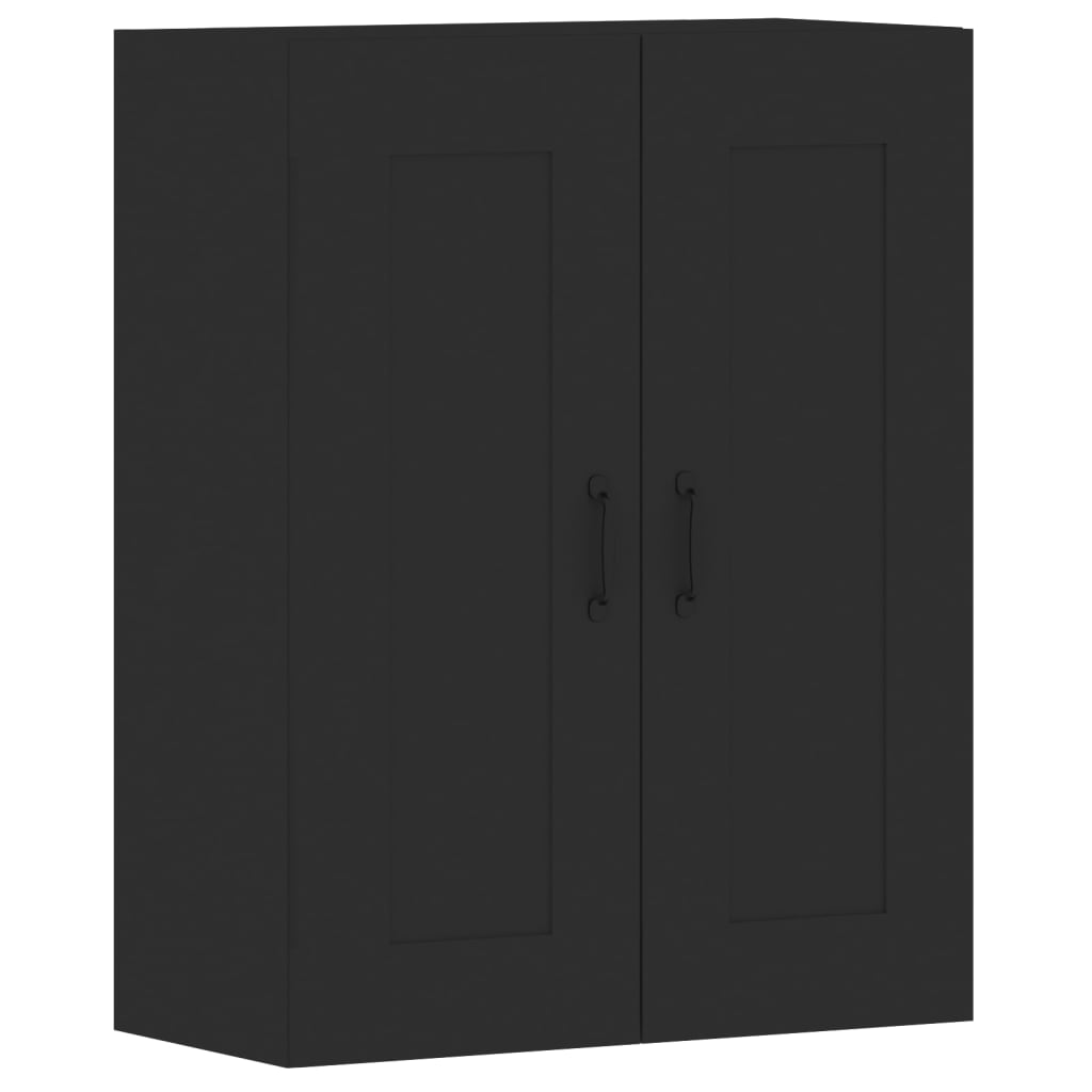 Wall Mounted Cabinets 2 pcs Black Engineered Wood