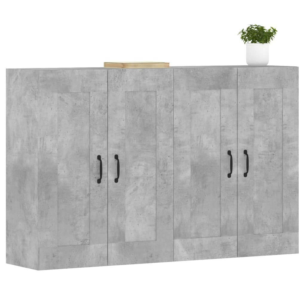 Wall Mounted Cabinets 2 pcs Concrete Grey Engineered Wood