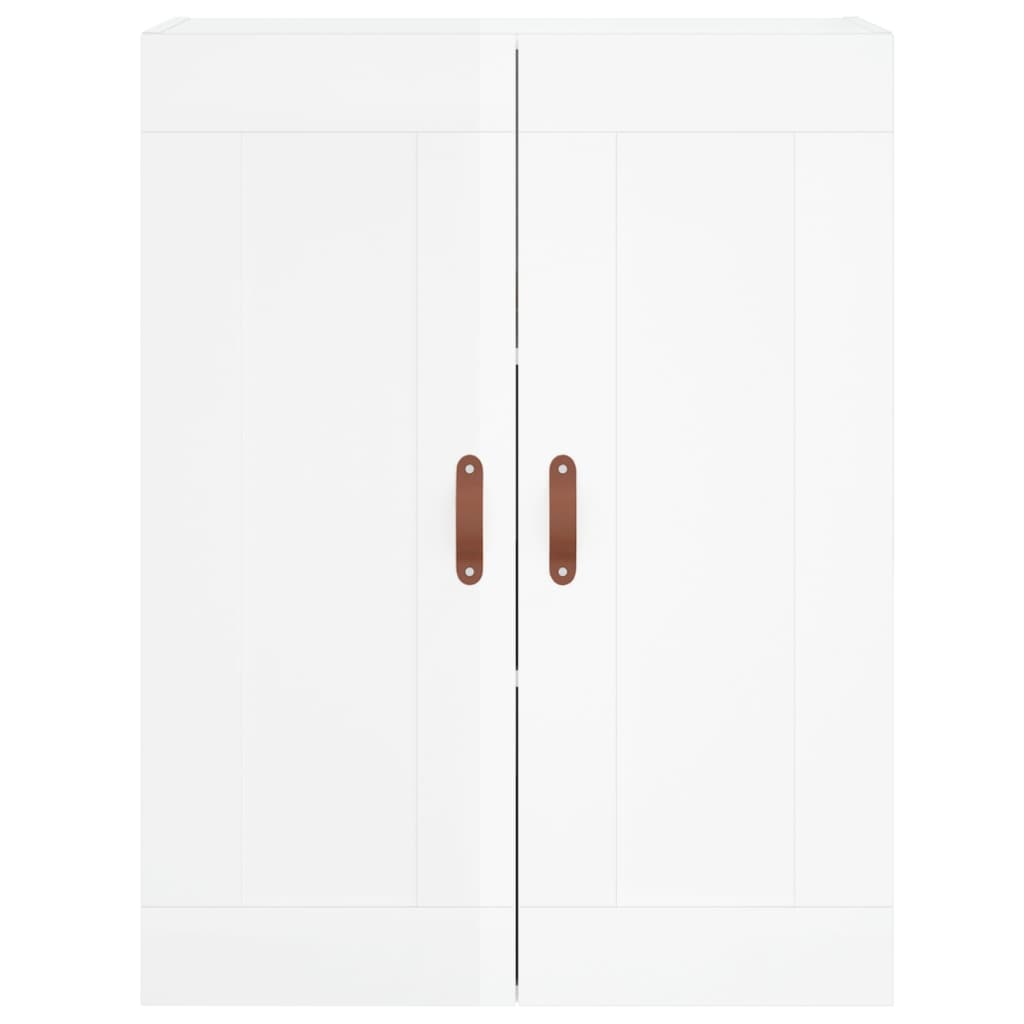 Wall Mounted Cabinets 2 pcs High Gloss White Engineered Wood