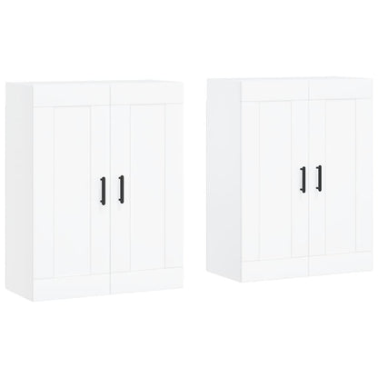 Wall Mounted Cabinets 2 pcs White Engineered Wood