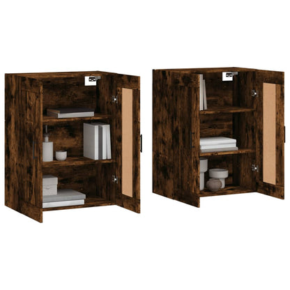 Wall Mounted Cabinets 2 pcs Smoked Oak Engineered Wood