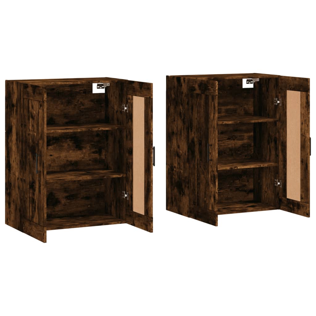 Wall Mounted Cabinets 2 pcs Smoked Oak Engineered Wood