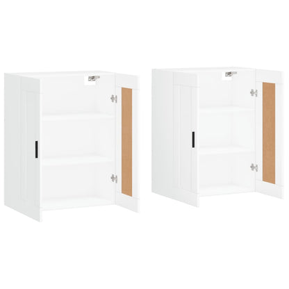 Wall Mounted Cabinets 2 pcs White Engineered Wood