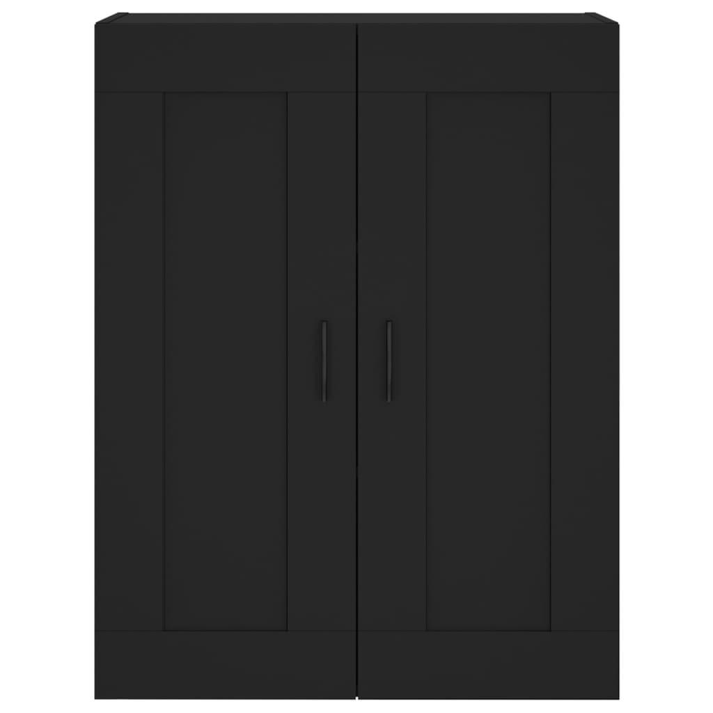 Wall Mounted Cabinets 2 pcs Black Engineered Wood