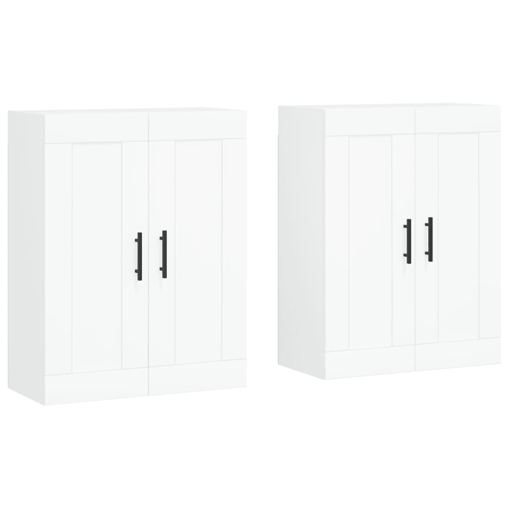 Wall Mounted Cabinets 2 pcs White Engineered Wood