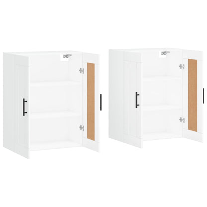 Wall Mounted Cabinets 2 pcs White Engineered Wood