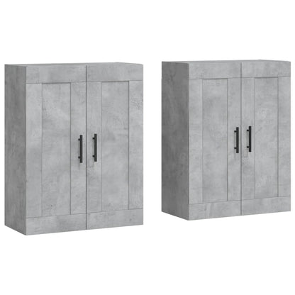 Wall Mounted Cabinets 2 pcs Concrete Grey Engineered Wood