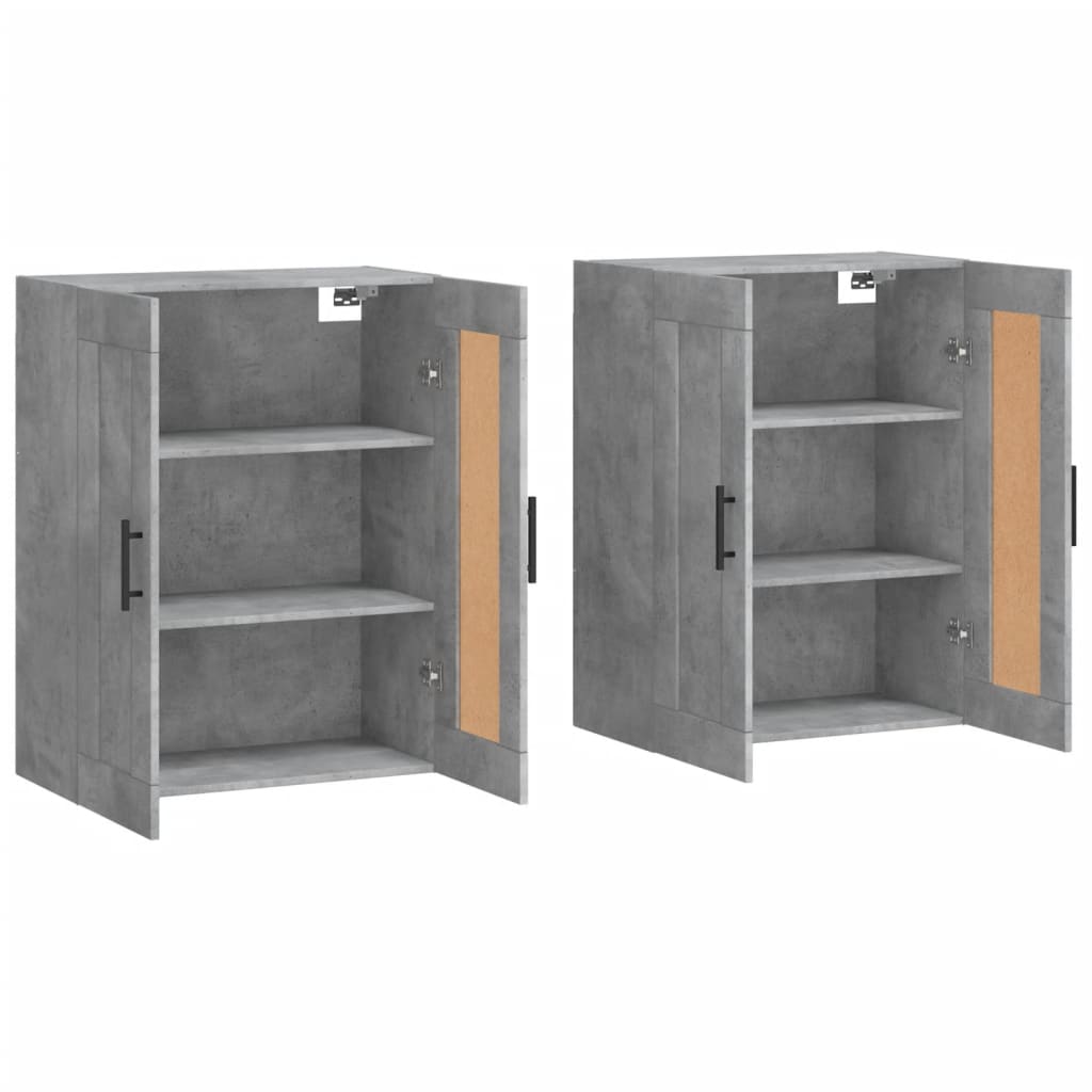 Wall Mounted Cabinets 2 pcs Concrete Grey Engineered Wood