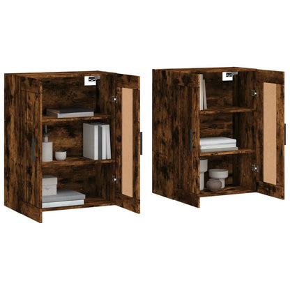 Wall Mounted Cabinets 2 pcs Smoked Oak Engineered Wood