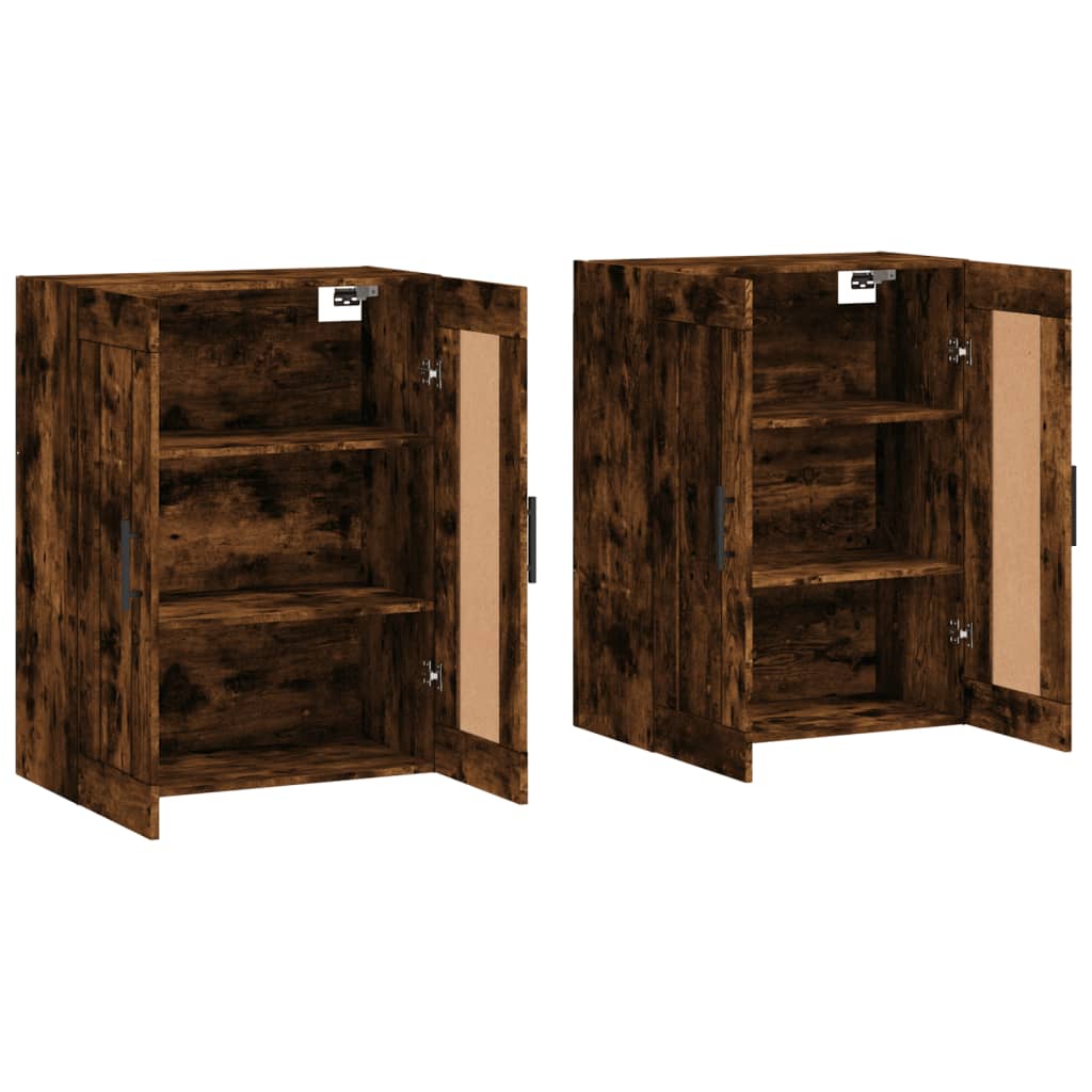 Wall Mounted Cabinets 2 pcs Smoked Oak Engineered Wood