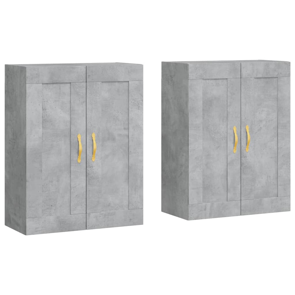 Wall Mounted Cabinets 2 pcs Concrete Grey Engineered Wood