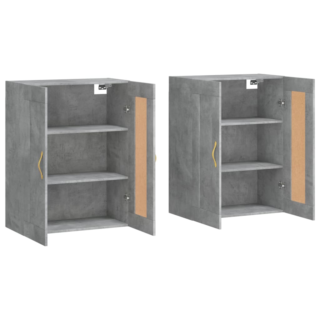 Wall Mounted Cabinets 2 pcs Concrete Grey Engineered Wood